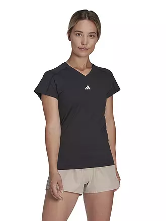 ADIDAS | Damen Fitnessshirt AEROREADY Train Essentials Minimal Branding V-Neck | olive