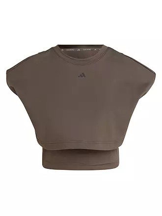 ADIDAS | Damen Fitnesstank Power Boxy Crop | braun