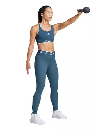 ADIDAS | Damen Fitnesstight Techfit V-Shaped Elastic 7/8 | petrol