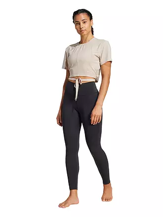 ADIDAS | Damen Yogashirt Cropped | beige