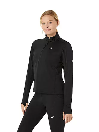 ASICS | Damen Laufshirt Road Winter 1/2 Zip | schwarz