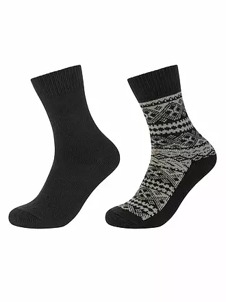 CAMANO | Herren Kuschelsocken Cosy 2er Pkg. | schwarz