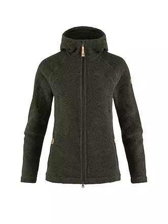 FJÄLLRÄVEN | Damen Fleecejacke Katium Hoodie | olive