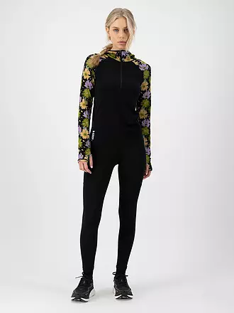 MONS ROYALE | Damen Unterziehshirt Bella Tech Floral Hoodie | olive