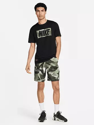 NIKE | Herren Fitnessshirt Dri-FIT Camo | schwarz