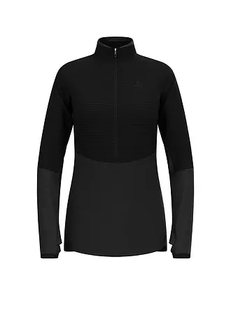 ODLO | Damen Unterzieh Zipshirt Descent Ceramiwarm | schwarz