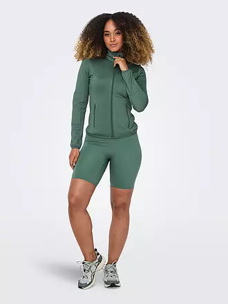 ONLY PLAY |  Damen Fitness Fleecejacke | dunkelgrün