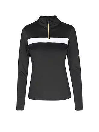 PHENIX | Damen Unterzieh Zipshirt Gold Accent | schwarz