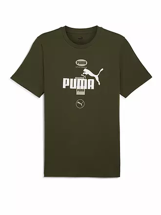 PUMA | Herren T-Shirt Power Graphic Logo Print | olive