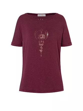 THE SPIRIT OF OM | Damen Yogashirt Eka Padma | dunkelrot