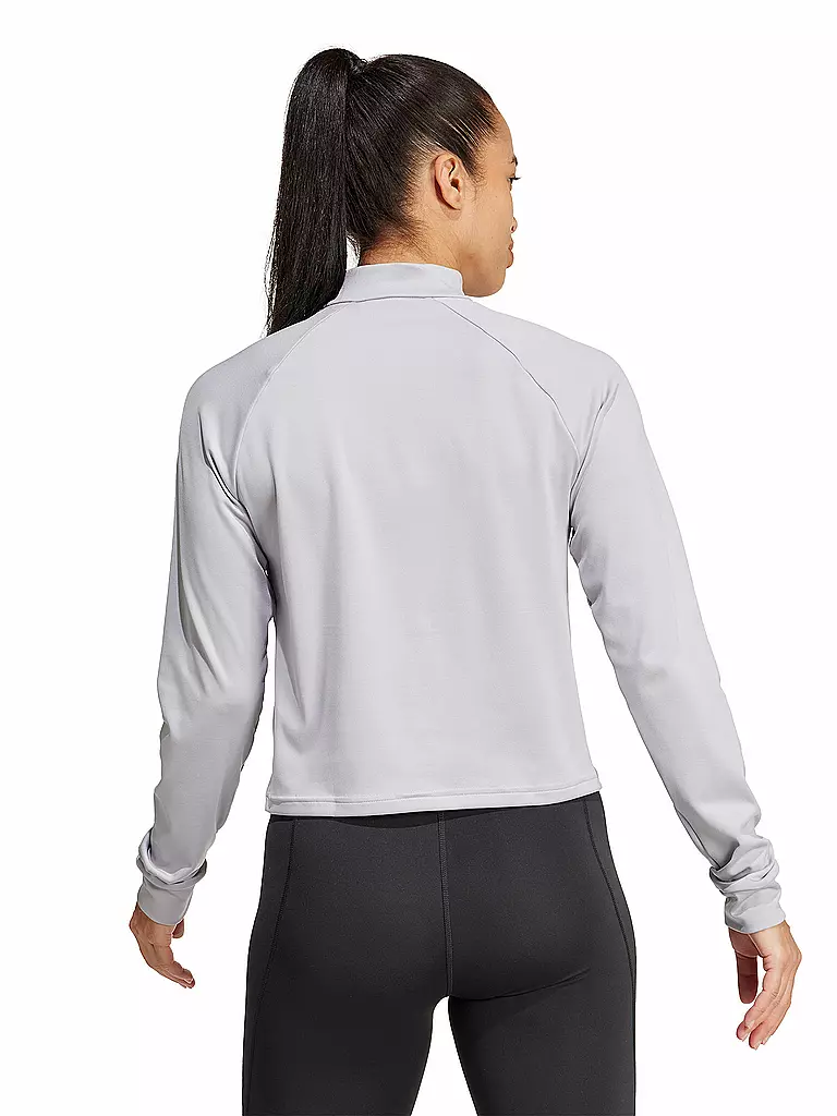 ADIDAS | Damen Fitness Zipshirt Train Essentials Minimal Branding 1/4-Zip | grau