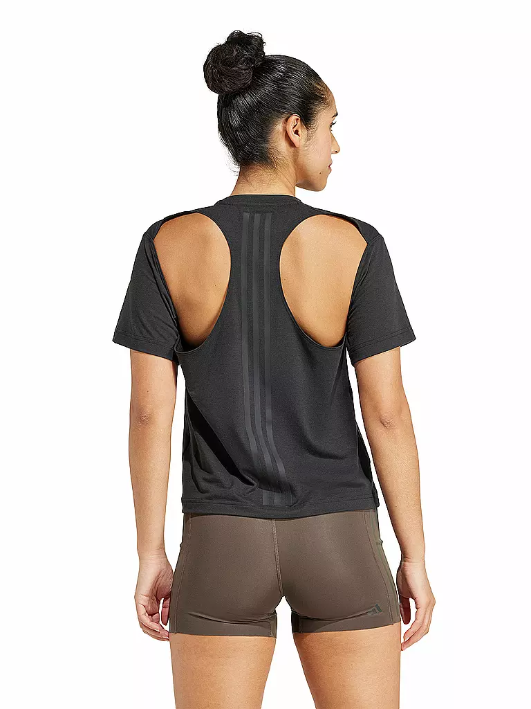 ADIDAS | Damen Fitnessshirt Power Back-Cutout 3-Streifen | schwarz