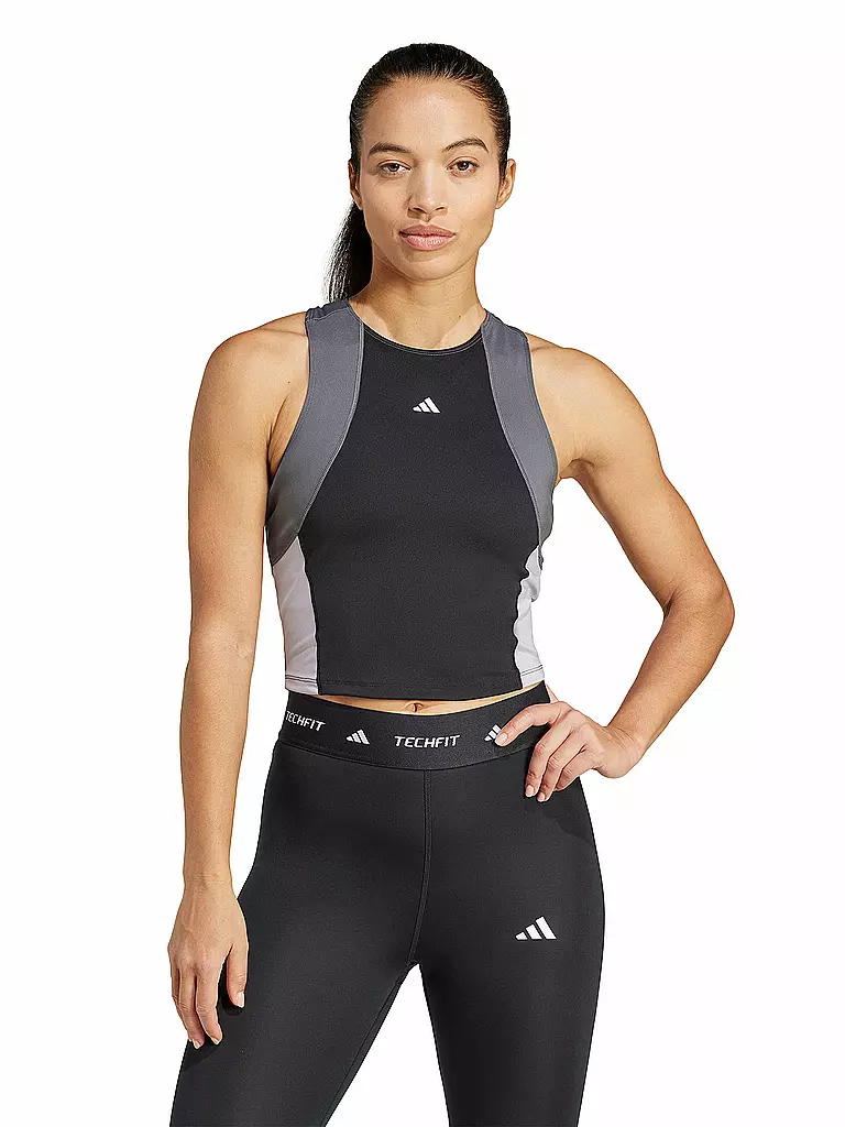 ADIDAS | Damen Fitnesstank Crop | schwarz