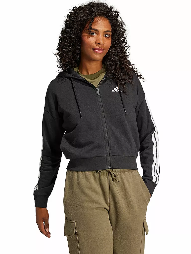 ADIDAS | Damen Kapuzenjacke 3S FT FZ | schwarz