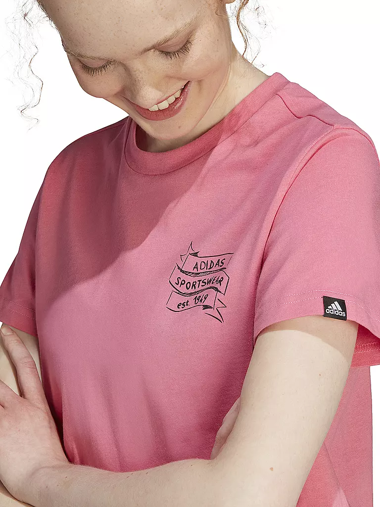 ADIDAS | Damen T-Shirt Brand Love Graphic | rosa