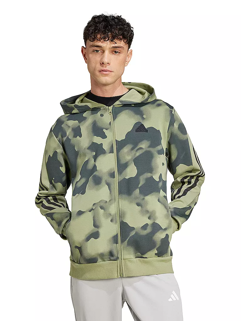 ADIDAS | Herren Kapuzenjacke Future Icons 3-Streifen Allover Print  | olive