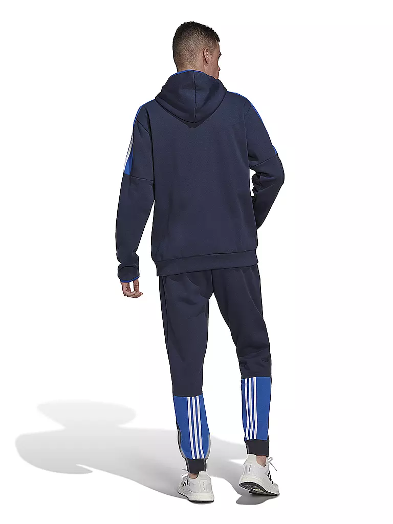 ADIDAS Herren Trainingsanzug Colorblock dunkelblau Fleece
