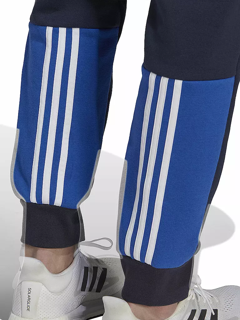 Trainingsanzug Colorblock Herren dunkelblau ADIDAS Fleece