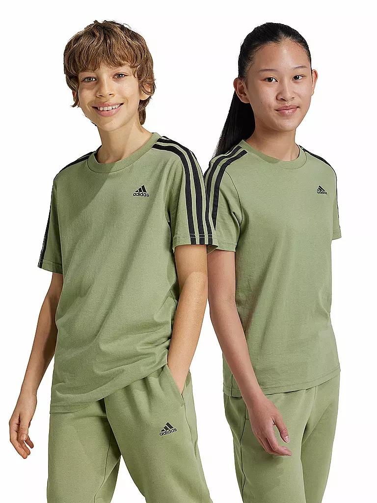 ADIDAS | Kinder T-Shirt Essentials 3-Streifen  | olive