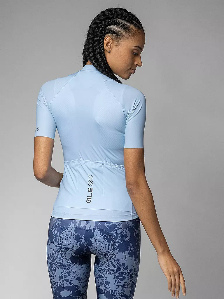 ALE | Damen Radtrikot Color Block | hellblau