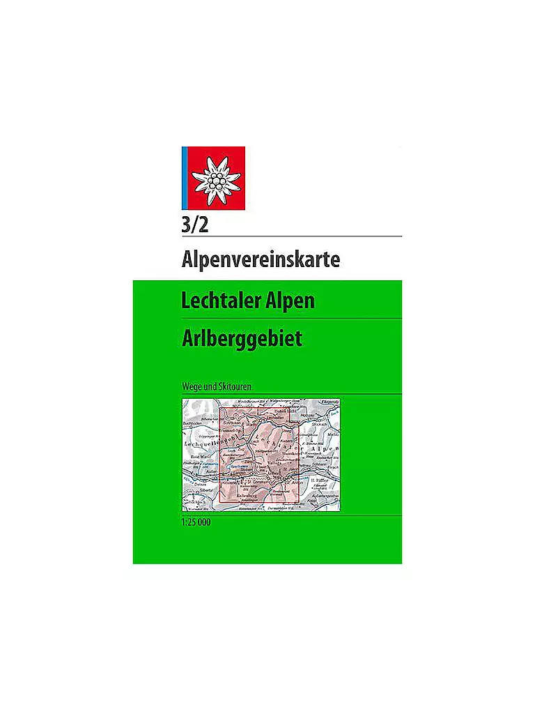 ALPENVEREIN | Wanderkarte Lechtaler Alpen - Arlberggebiet Maßstab 1:25.000 | keine Farbe