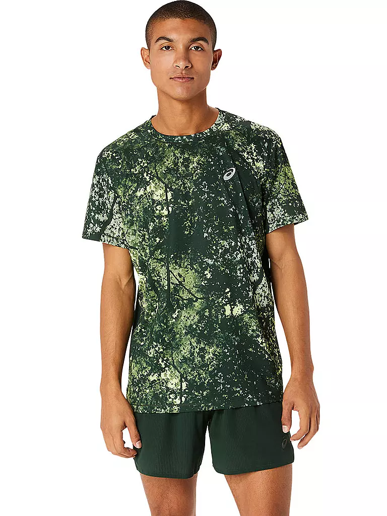 ASICS | Herren Laufshirt Allover Print | olive