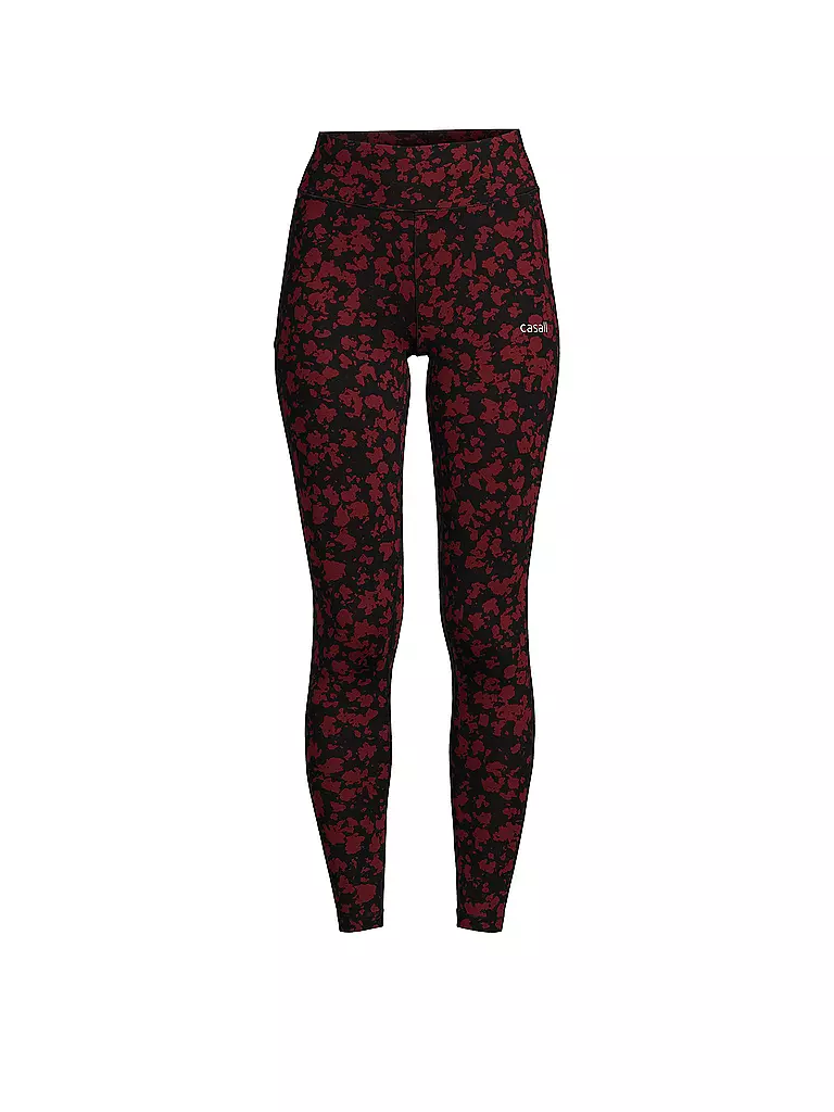 CASALL | Damen Fitnesstight Essential Printed | dunkelrot