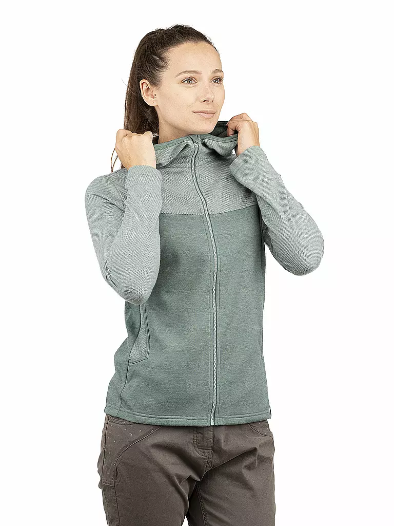 CHILLAZ | Damen Fleecejacke Street Hoodie | dunkelgrün