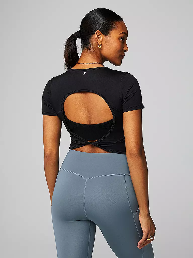 FABLETICS | Damen Fitnessshirt Dry-Flex Twist | schwarz