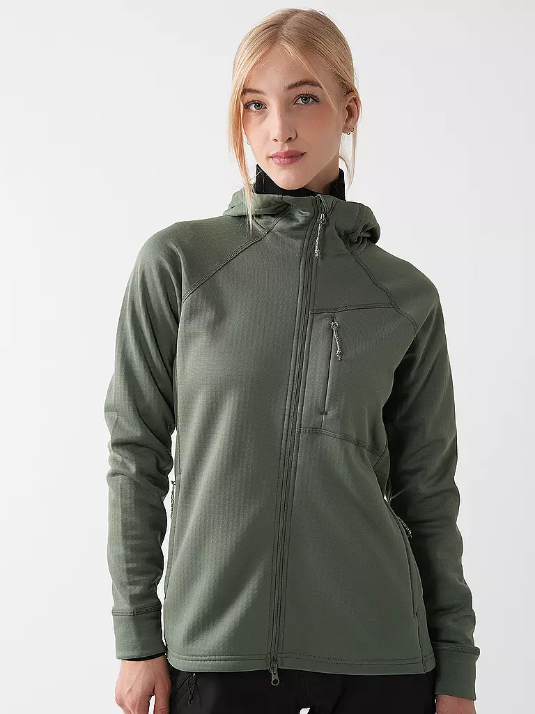 FJÄLLRÄVEN | Damen Fleecejacke Abisko Grid Fleece Hoodie | hellgrün