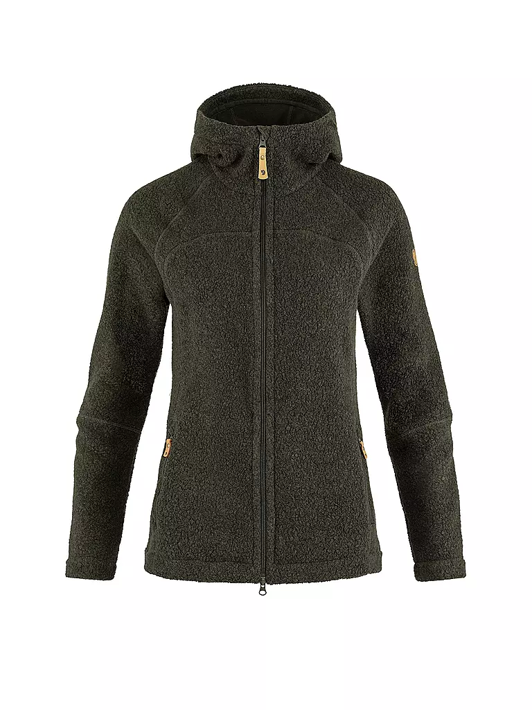 FJÄLLRÄVEN | Damen Fleecejacke Katium Hoodie | olive