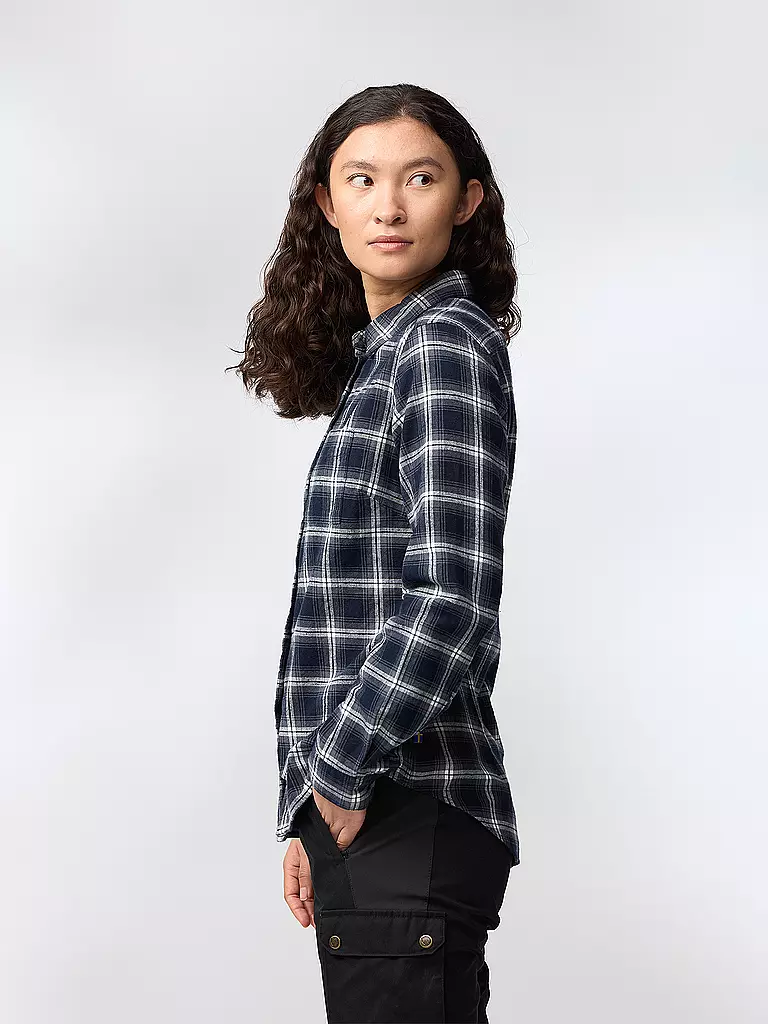 FJÄLLRÄVEN | Damen Wanderbluse Oevik Flannel | dunkelblau