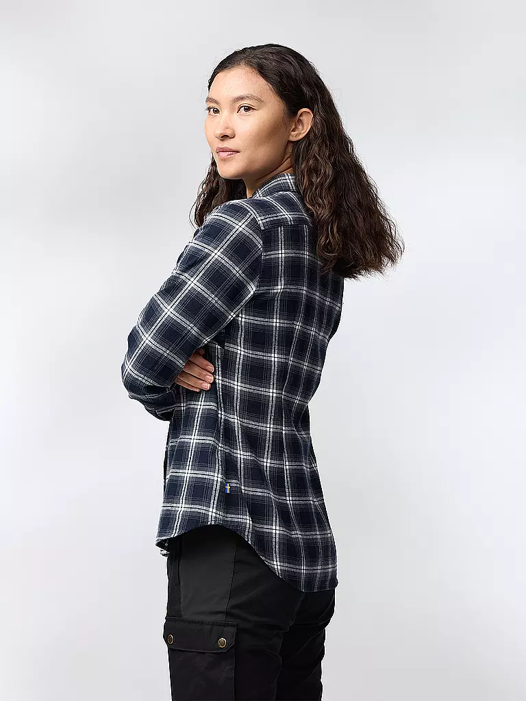 FJÄLLRÄVEN | Damen Wanderbluse Oevik Flannel | dunkelblau