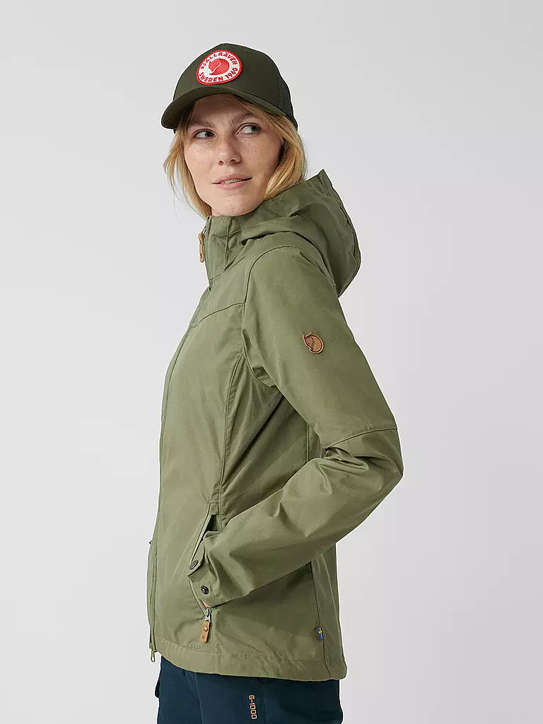 FJÄLLRÄVEN | Damen Wanderjacke Stina G-1000 Hoodie | olive