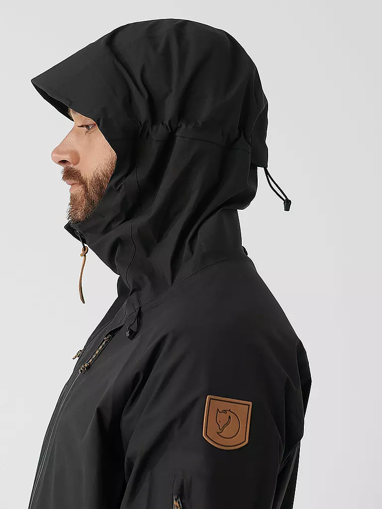 FJÄLLRÄVEN | Herren Wanderjacke Keb Eco Shell 3L Hoodie | schwarz