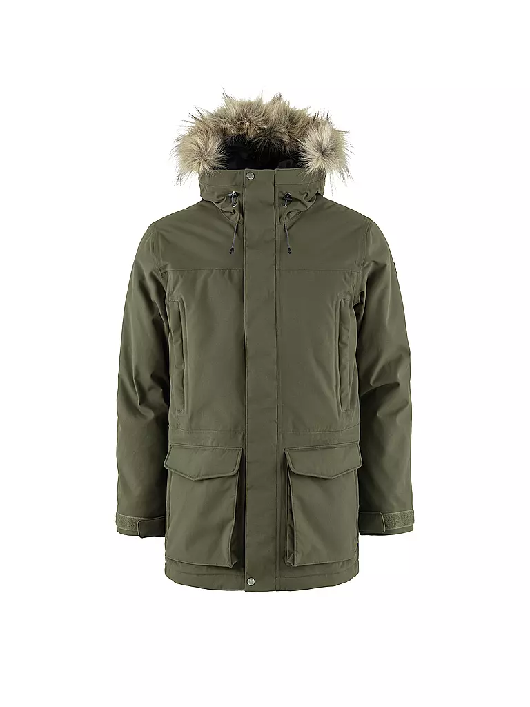 FJÄLLRÄVEN | Herren Winterparka Nuuk Lite Hoodie | olive