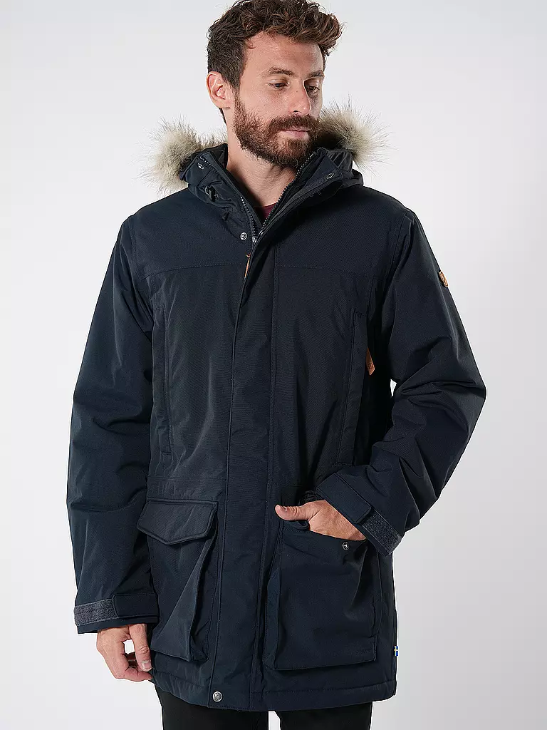 FJÄLLRÄVEN | Herren Winterparka Nuuk Lite Hoodie | dunkelblau