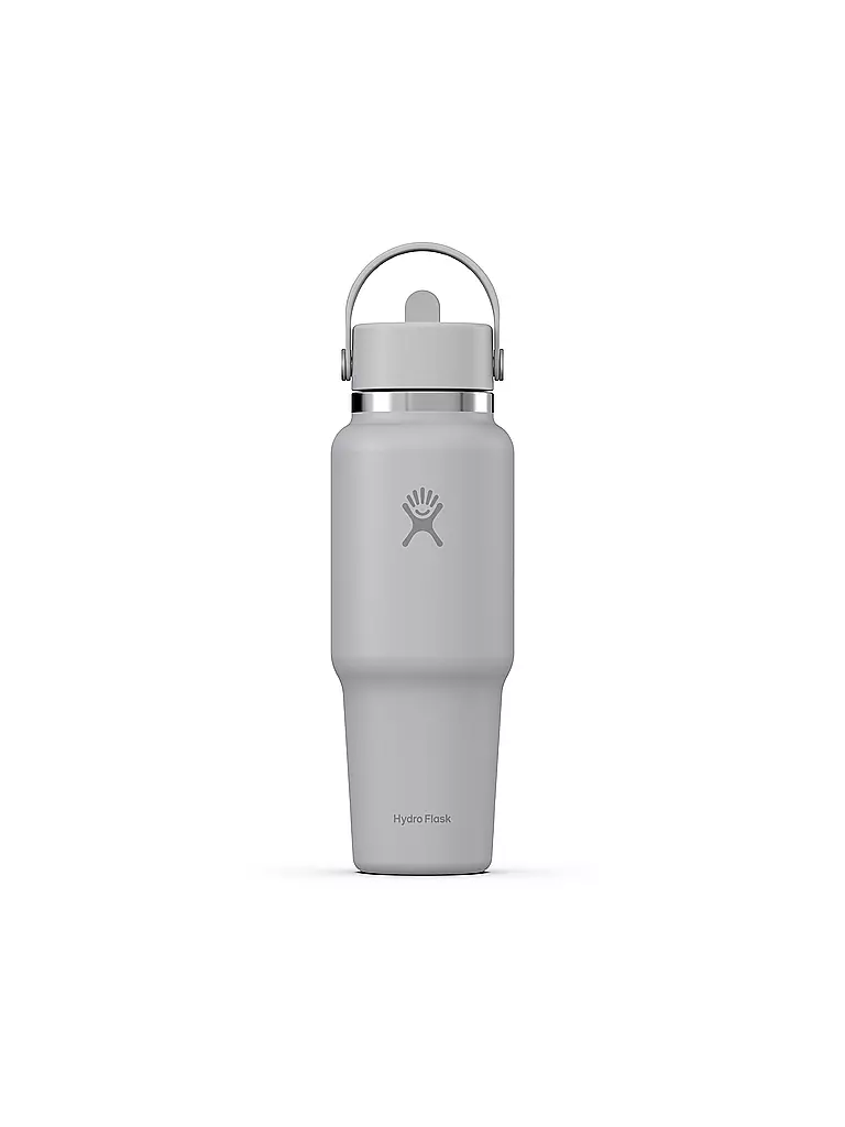 HYDRO FLASK | Trinkflasche 32oz Wide Mouth Travel Bottle with Flex Straw Cap | hellgrau