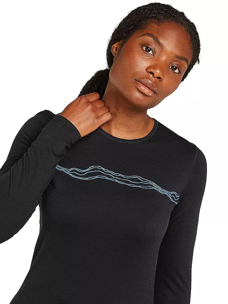 ICEBREAKER | Damen Funktionsshirt Mountain Pulse 200 | schwarz