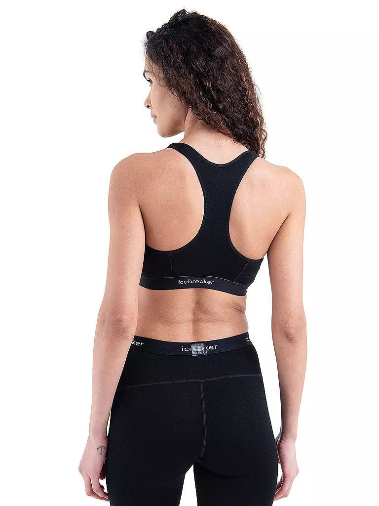 ICEBREAKER | Damen Sport-BH Racerback Merino 125 Low Support | schwarz