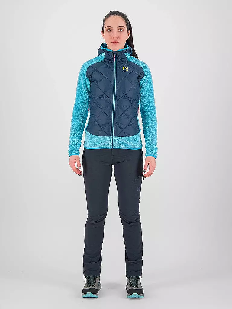 KARPOS | Damen Iso Hybridjacke Marmarole Hoodie | hellblau