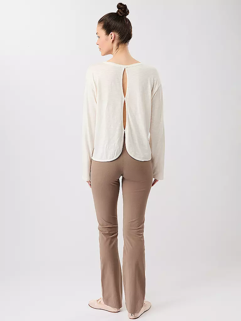 MANDALA | Damen Yogashirt Open Back | weiss