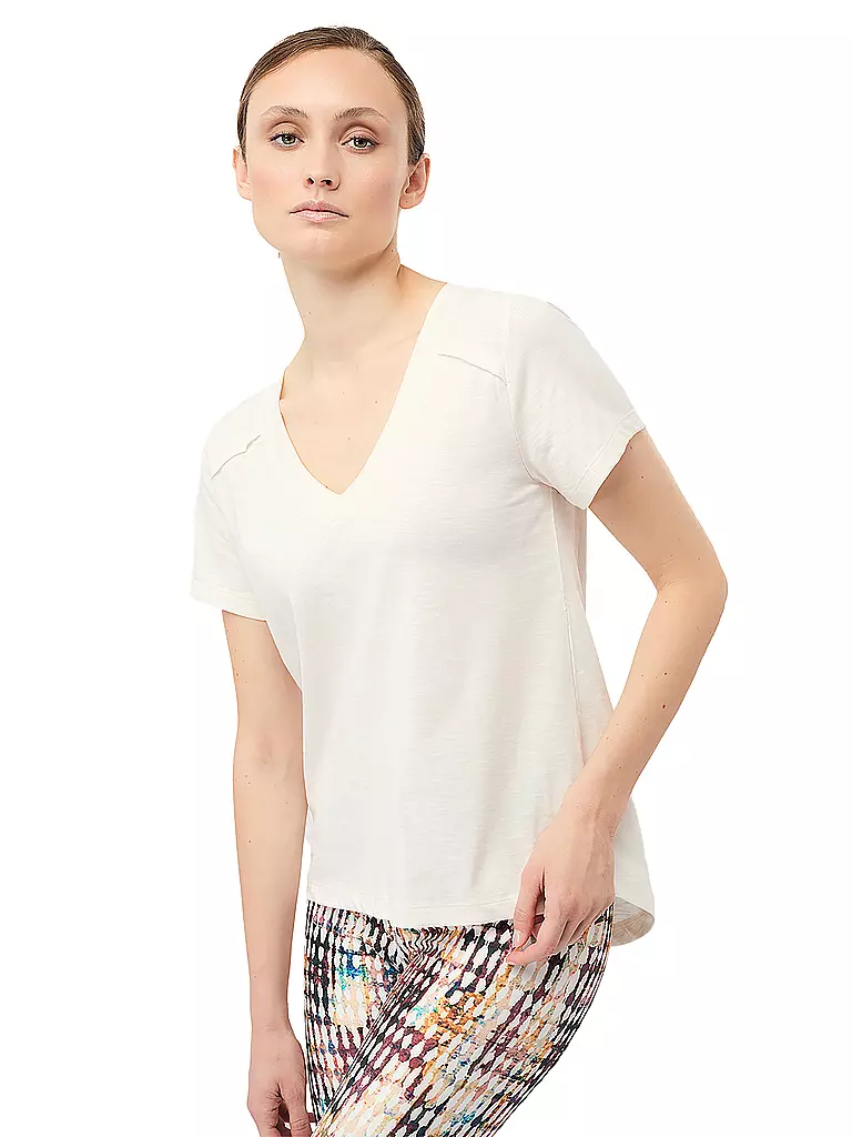 MANDALA | Damen Yogashirt The New V-Neck | weiss