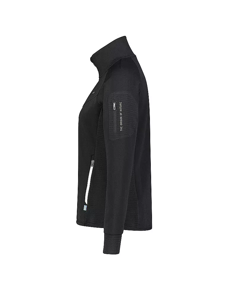 MERU | Damen Fleecejacke Kivik Waffelfleece | schwarz