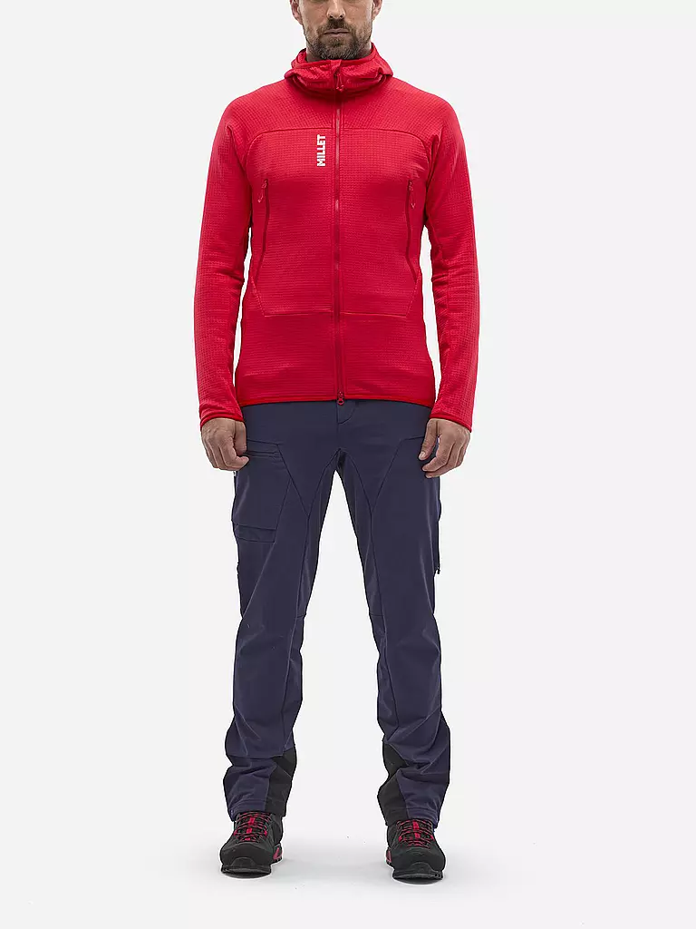 MILLET | Herren Fleecejacke Fusion Grid Polartec Hoodie | rot