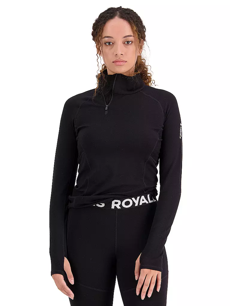 MONS ROYALE | Damen Unterzieh Zipshirt Olympus | schwarz