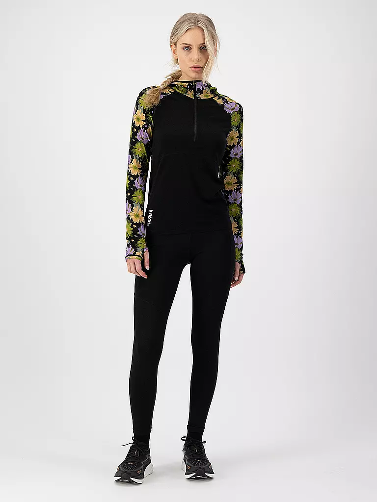 MONS ROYALE | Damen Unterziehshirt Bella Tech Floral Hoodie | olive