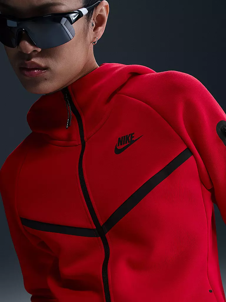 NIKE | Damen Fleecejacke Tech FLC Hoodie | rot