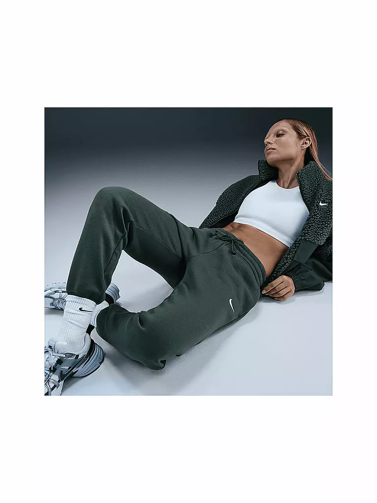 NIKE | Damen Jogginghose Sportswear Phoenix Fleece | dunkelgrün