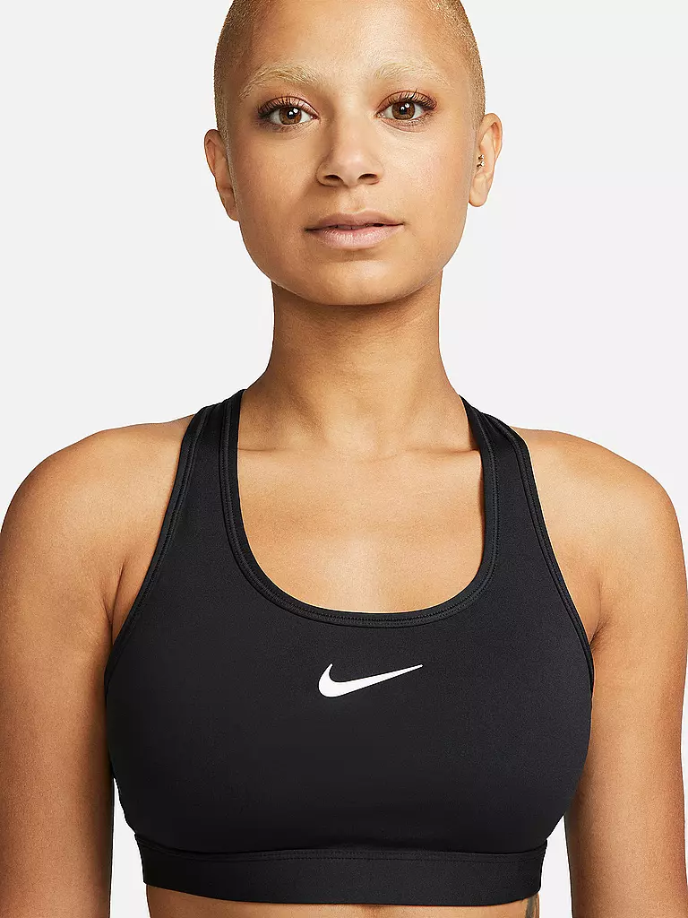 NIKE | Damen Sport-BH Swoosh Medium Support | schwarz